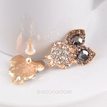 New 2015 Gold Crystal Earrings Lovely Owl Stud Earrings for Women Jewelry Pendientes Brincos 1pcs Free