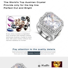 Christmas Love Ring Gift Fashion 18K Platinum Plated Geometric Ring Made With Genuine Austrian Crystal SWA