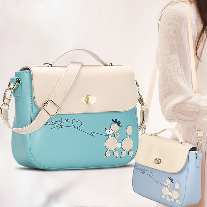 new splicing bump color inclined shoulder bag 2014 Small pure and fresh and handbag aslant female