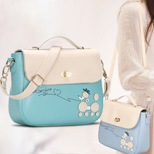 new splicing bump color inclined shoulder bag 2014 Small pure and fresh and handbag aslant female