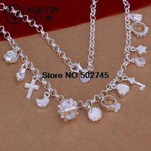 2015 new arrived 925 sterling silver necklace luckly 13 charmming pendant Necklace for women fine jewlery