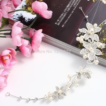 Bridal Bridesmaid Pearl Diamante Butterfly Love Flower Headband Wedding Tiara