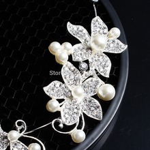 Bridal Bridesmaid Pearl Diamante Butterfly Love Flower Headband Wedding Tiara