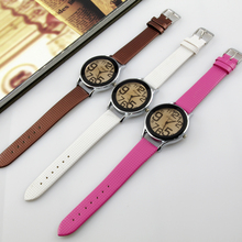 Hot Ladies PU Leather Band Fashion Jewelry Big Number Casual Quartz Watch Analog Wristwatches For Women