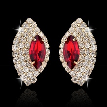 2015 Earings Fashion Jewelry Famous Brand Austrian Crystal Earring Gold Silver Plated Stud Earrings For Women