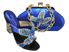 2014 New Coming Italian Style Super Quality Fashion Lady High Heel Shoes and Matching Bag for Wedding and Party