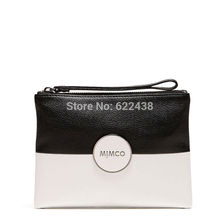 FREE SHIPPING Mimco TANDEM Medium Lovely pouch Black white leather mimco lovers style top quality wallet