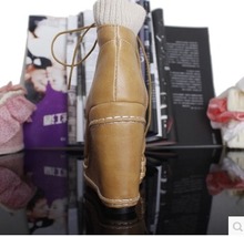 Snow ankle female winter shoes lacing martin boots female winter thick heel boots black motorcycle ankle