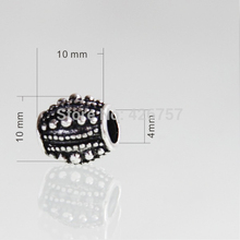 10pcs 10mm Antique silver charm european beads DIY alloy big hole european beads fit Pandora Bracelet