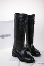new 2014 autumn winter fashion brand women’s shoes round toe square  Heels genuine leather knee-high boots size 35-40 ,1556