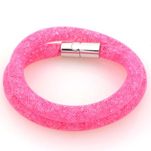 stardust bracelets mesh chain with full resin crystal bracelets inside magnetic wrap bracelet charm bracelet