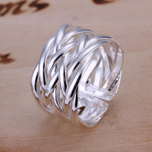 Hot 925 Sterling Silver adjustable smooth cross opening Ring Fine Fashion Jewelry Ring Men women net
