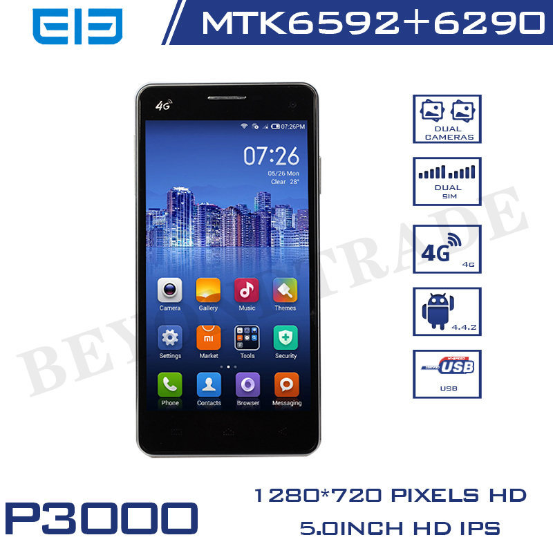 Elephone Brand P3000 Quad Core Cellphones MTK6732 Mali 400 GPU 1G RAM 8G ROM Android Phone