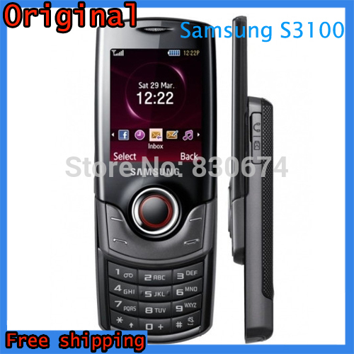 Original Samsung S3100 mobile phones unlocked Samsung 3100 cell phones bluetooth mp3 player Refurbished