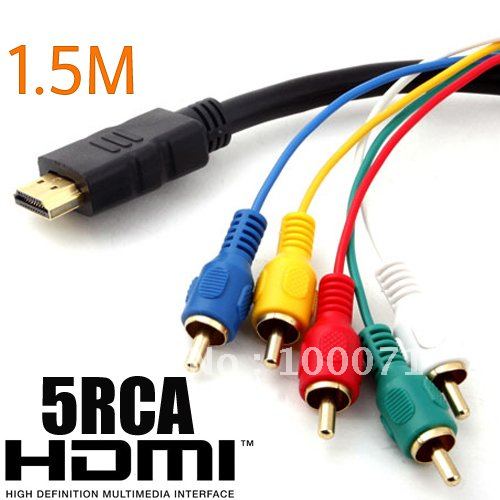 Купить золото hdmi до 5 5rca адаптер rca кабель av 5 футов 1,5 м [3030101 в интернетмагазине Купить золото hdmi до 5 5rca адаптер rca кабель av 5 футов 1,5 м [3030101 в интернетмагазине