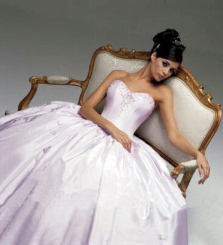 Maggie new style Strapless White Ivory pink Ball Gown bridal wedding