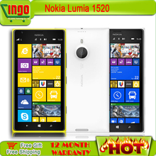 Nokia Lumia 1520 Original Nokia 1520 Unlocked refurbished Quad Core 6.0 Big Screen ROM 32GB 20MP nokia phone Free shipping