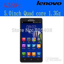 Original Lenovo A358T 5.0” Quad Core Android4.4 smartphone MTK6582 GPS 512MB RAM 4G ROM Bluetooth4.0 854×480 Dual Sim Card