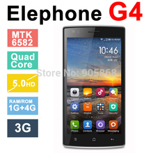 Original Elephone G4 Mobile Phone Android 4.4 MTK6582 Quad Core GPS 5.0 Inch 1280*720 IPS 8.0MP 3G WCDMA Smartphone With Gifts