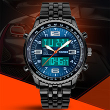 Skmei 1032 LED Digital Watches dive 30m Quartz watch men luxury brand Military Watches Stainless Steel Multifunction Wristwatch
