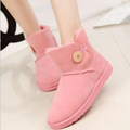 Ankle Boots Women Winter Short Snow Boot Turning Over Wool Warm