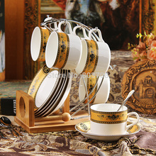 Free shipping 2014 European Bone china mugs English style afternoon tea cup and saucer cup English