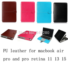 Christmas gift computer accessories 4 colors leather protective sleeve for mac book macbook pro 13 15 notebook laptop case