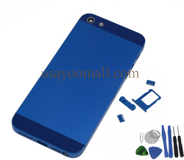 OEM For iphone 5 Housing Back Cover Replacement Small Parts Tools Free Shipping Dark Blue Color