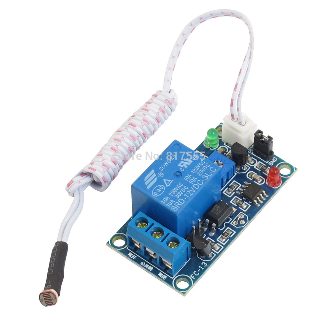 Купить DC 12v фотоэлектрический датчик реле модуля 50mmx25mm w 2 кабеля ...