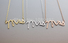 Hot Sale 10 pcs/lot -2014 New Arrival Fsshion  Mrs  Wedding gift Pendant  Necklace  gold/silver/rose gold