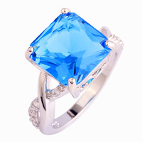 2015 New Fashion Saucy Blue Topaz 925 Silver Ring For Anniversary Size 7 8 9 10 Wholesale Free Shipping For Unisex Jewelry