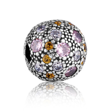 Fit Pandora Bracelets Pave Zircon Cosmic Stars Stopper Clip Charm Beads 925 Sterling Silver Fashion DIY