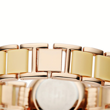 KIMIO New Analog Display Rhinestone Case Shell Dial Luxury Gold Fashion Lady Fashion Casual Watch Quartz