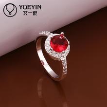 2014 NEW 925 Silver ruby stone zircon crystal women new design finger ring Simulated Diamonds Jewelry
