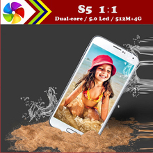 free ship 5 0 for S5 MTK6572 Dual Core cell phones 5MP 3G android SmartPhone Single