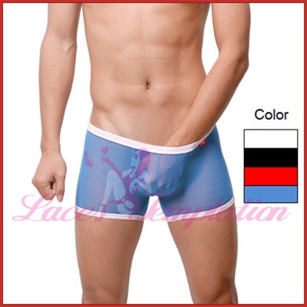 Men underwear boxers shorts 4 color transparent temptation gauze male panties M XL men s lingerie