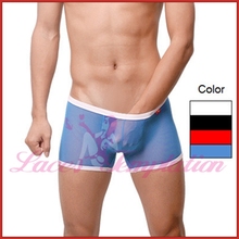 Men underwear boxers shorts 4 color transparent temptation gauze male panties,M-XL men’s lingerie gay men underwears