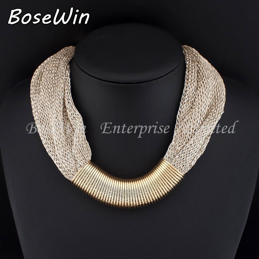 ... plated Twisted Singapore Chain Statement Necklaces Wholesale gift 2015