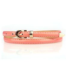 2014 New Fashion Use 12 Colors Fashion Women Candy Color Narrow Thin Skinny Waist Belt Pu