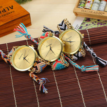 7 Colors Stylish Braided Rope Bracelet Watches Hand Made Women Quartz  Watches