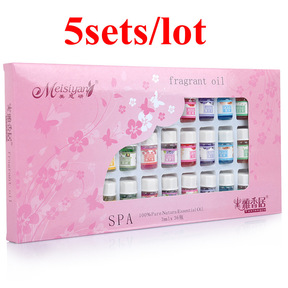  5sets lot 36bottles into 1 box with 12 Kinds of Different Perfume Spa Essential oils