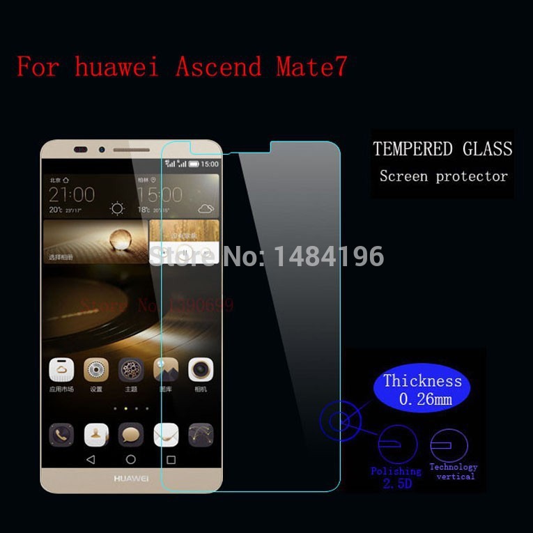Premium Tempered Glass Screen for Huawei Ascend Mate7 MT7 TL00 Tempered Glass 9H Screen Protector for