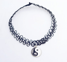 New fashion jewelry Stretch Fishing Line Tattoo choker The eight trigrams Yin yang Tai Chi pendant