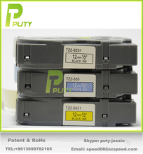 Eco-friendly Puty black on white PT-S231/Z-231 label tape