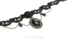 Free shipping Gothic Sexy Lolita Black Lace Dangle Victorian Style Waterdrop Stone Punk Choker Necklace YL