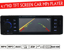 4,1 » дюйма TFT экран HD автомобиль радио-плеер, USB SD AUX IN 1080P фильм, камера заднего вида, радио, 1 DIN автомобильных аудио стерео mp5