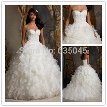 Vestido De Noiva New Custom Made Organza Ruffles Applique Romantic A Line Lace Wedding Dress Bridal
