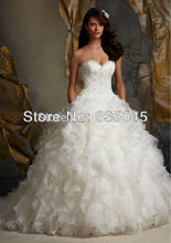 Vestido De Noiva New Custom Made Organza Ruffles Applique Romantic A Line Lace Wedding Dress Bridal