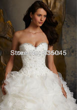Vestido De Noiva New Custom Made Organza Ruffles Applique Romantic A Line Lace Wedding Dress Bridal