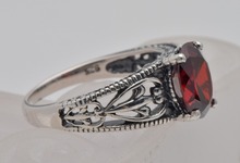 European palace ornaments retro 925 sterling silver ring female garnet ring finger ring on sale fashion